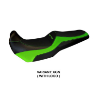HOUSSE DE SELLE COMPATIBLE  KAWASAKI VERSYS 1000 (11-18) MODÈLE LAMPEDUSA COLOR - Logo : AVEC LOGO, Couleur : GRIS GRIS, Type : STANDARD