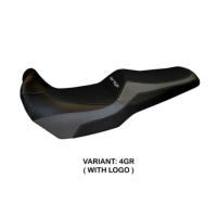 HOUSSE DE SELLE COMPATIBLE  KAWASAKI VERSYS 1000 (11-18) MODÈLE LAMPEDUSA COLOR - Logo : AVEC LOGO, Couleur : GRIS GRIS, Type : STANDARD