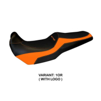 HOUSSE DE SELLE COMPATIBLE  KAWASAKI VERSYS 1000 (11-18) MODÈLE LAMPEDUSA COLOR - Logo : AVEC LOGO, Couleur : GRIS GRIS, Type : STANDARD