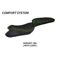 HOUSSE DE SELLE COMPATIBLE  KAWASAKI Z 1000 SX (11-16) MODÈLE COSENZA 1 - Logo : AVEC LOGO, Couleur : VERT, Type : ULTRAGRIP 