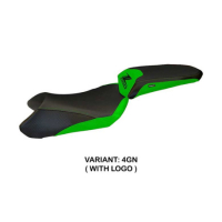 HOUSSE DE SELLE COMPATIBLE  KAWASAKI Z 1000 SX (11-16) MODÈLE COSENZA 1 - Logo : AVEC LOGO, Couleur : VERT, Type : ULTRAGRIP