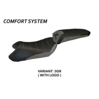 HOUSSE DE SELLE COMPATIBLE  KAWASAKI Z 1000 SX (11-16) MODÈLE COSENZA 1 - Logo : AVEC LOGO, Couleur : GRIS GRIS, Type : ULTRAGRIP