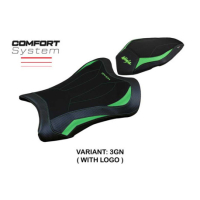 HOUSSE DE SELLE COMPATIBLE KAWASAKI NINJA ZX 10 R (21-22) MODÈLE DEXTER - Logo : AVEC LOGO, Couleur : ROUGE BLANC, Type : STANDARD