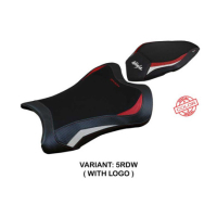 HOUSSE DE SELLE COMPATIBLE KAWASAKI NINJA ZX 10 R (21-22) MODÈLE DEXTER - Logo : AVEC LOGO, Couleur : ROUGE BLANC, Type : STANDARD