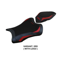 HOUSSE DE SELLE COMPATIBLE KAWASAKI NINJA ZX 10 R (21-22) MODÈLE DEXTER - Logo : AVEC LOGO, Couleur : ROUGE BLANC, Type : ULTRAGRIP
