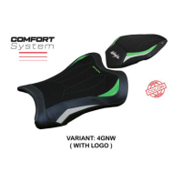 HOUSSE DE SELLE COMPATIBLE KAWASAKI NINJA ZX 10 R (21-22) MODÈLE DEXTER - Type : STANDARD, Logo : AVEC LOGO, Couleur : VERT BLANC