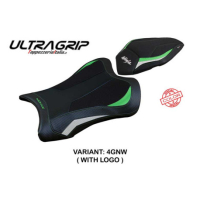 HOUSSE DE SELLE COMPATIBLE KAWASAKI NINJA ZX 10 R (21-22) MODÈLE DEXTER - Type : STANDARD, Logo : AVEC LOGO, Couleur : VERT BLANC