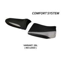 HOUSSE DE SELLE COMPATIBLE KAWASAKI Z 1000 (03-06) MODÈLE POZZUOLI 1 - Type : STANDARD, Logo : AVEC LOGO, Couleur : ARGENT