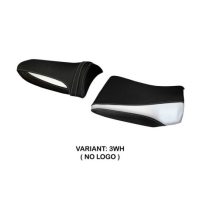 HOUSSE DE SELLE COMPATIBLE KAWASAKI Z 1000 (03-06) MODÈLE POZZUOLI 1 - Type : STANDARD, Logo : AVEC LOGO, Couleur : ARGENT