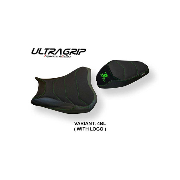 HOUSSE DE SELLE COMPATIBLE  KAWASAKI Z 900 (17-22) MODÈLE ARAD 1 - Couleur : VERT, Logo : AVEC LOGO, Type : ULTRAGRIP