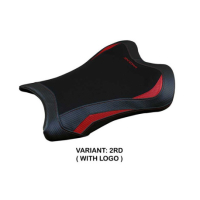HOUSSE DE SELLE COMPATIBLE KAWASAKI NINJA ZX 10 RR (21-22) MODÈLE GAREN - Logo : AVEC LOGO, Type : ULTRAGRIP, Couleur : ROUGE BLANC