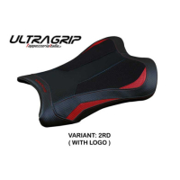 HOUSSE DE SELLE COMPATIBLE KAWASAKI NINJA ZX 10 RR (21-22) MODÈLE GAREN - Logo : AVEC LOGO, Type : ULTRAGRIP, Couleur : ROUGE BLANC
