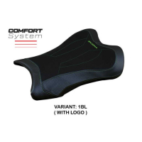 HOUSSE DE SELLE COMPATIBLE KAWASAKI NINJA ZX 10 RR (21-22) MODÈLE GAREN - Logo : AVEC LOGO, Couleur : VERT, Type : ULTRAGRIP 