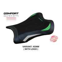 HOUSSE DE SELLE COMPATIBLE KAWASAKI NINJA ZX 10 RR (21-22) MODÈLE GAREN - Logo : AVEC LOGO, Couleur : VERT, Type : ULTRAGRIP