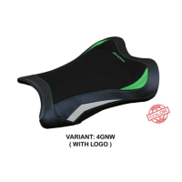 HOUSSE DE SELLE COMPATIBLE KAWASAKI NINJA ZX 10 RR (21-22) MODÈLE GAREN - Logo : AVEC LOGO, Couleur : VERT, Type : ULTRAGRIP