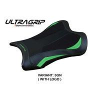 HOUSSE DE SELLE COMPATIBLE KAWASAKI NINJA ZX 10 RR (21-22) MODÈLE GAREN - Logo : AVEC LOGO, Couleur : VERT, Type : ULTRAGRIP