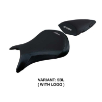 HOUSSE DE SELLE COMPATIBLE  KAWASAKI NINJA ZX 6 R (07-08) MODÈLE ANDUJAR - Logo : AVEC LOGO, Couleur : NOIR, Type : STANDARD