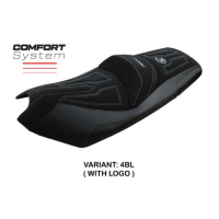 HOUSSE DE SELLE COMPATIBLE KYMCO AK 550 (17-22) MODÈLE RAJKA - Type : STANDARD, Logo : AVEC LOGO, Couleur : VERT ARGENT 