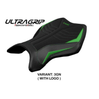 HOUSSE DE SELLE COMPATIBLE  KAWASAKI NINJA H2 R (15-22) MODÈLE MADMAX - Logo : AVEC LOGO, Couleur : VERT, Type : ULTRAGRIP