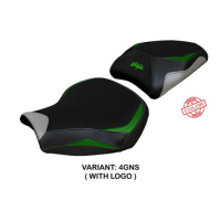 HOUSSE DE SELLE COMPATIBLE  KAWASAKI NINJA H2 1000 SX (18-22) MODÈLE MONIZ - Logo : AVEC LOGO, Couleur : VERT, Type : STANDARD