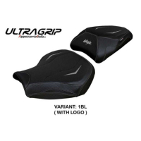 HOUSSE DE SELLE COMPATIBLE  KAWASAKI NINJA H2 1000 SX (18-22) MODÈLE MONIZ - Type : STANDARD, Logo : AVEC LOGO, Couleur : ARGENT