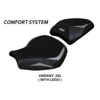 HOUSSE DE SELLE COMPATIBLE  KAWASAKI NINJA H2 1000 SX (18-22) MODÈLE MONIZ - Logo : AVEC LOGO, Type : ULTRAGRIP, Couleur : VERT ARGENT
