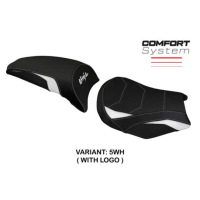 HOUSSE DE SELLE COMPATIBLE LE MODÈLE KAWASAKI NINJA 650 (17-22) SIHU - Logo : AVEC LOGO, Couleur : BLANC, Type : ULTRAGRIP