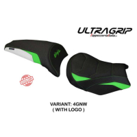 HOUSSE DE SELLE COMPATIBLE LE MODÈLE KAWASAKI NINJA 650 (17-22) SIHU - Logo : AVEC LOGO, Couleur : BLANC, Type : ULTRAGRIP