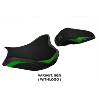 HOUSSE DE SELLE COMPATIBLE  KAWASAKI Z 900 (17-22) MODÈLE SHARA - Logo : AVEC LOGO, Couleur : VERT, Type : STANDARD