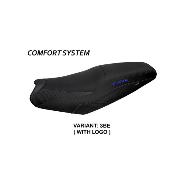 HOUSSE DE SELLE COMPATIBLE  KAWASAKI ZZR 1400 (06-20) MODÈLE BELIZE - Type : STANDARD, Logo : AVEC LOGO, Couleur : GRIS GRIS