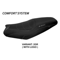 HOUSSE DE SELLE COMPATIBLE  KAWASAKI ZZR 1400 (06-20) MODÈLE BELIZE - Type : STANDARD, Logo : AVEC LOGO, Couleur : GRIS GRIS