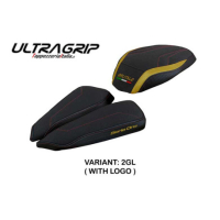 HOUSSE DE SELLE COMPATIBLE MV AGUSTA BRUTALE 1000 RR (20-22) MODÈLE ADAI VELVET - Couleur : OR, Logo : AVEC LOGO, Type : ULTRAGRIP