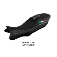 HOUSSE DE SELLE COMPATIBLE MV AGUSTA STRADALE 800 (15-17) MODÈLE LOEI - Logo : AVEC LOGO, Couleur : BLANC, Type : STANDARD