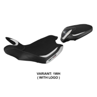 HOUSSE DE SELLE COMPATIBLE MV AGUSTA TURISMO VELOCE (14-20) MODÈLE SAHARA - Logo : AVEC LOGO, Couleur : BLANC, Type : STANDARD