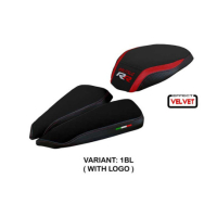 HOUSSE DE SELLE COMPATIBLE MV AGUSTA BRUTALE 1000 RR (20-22) MODÈLE MEILAN VELVE - Logo : AVEC LOGO, Couleur : JAUNE GRIS, Type : ULTRAGRIP