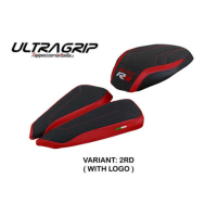 HOUSSE DE SELLE COMPATIBLE MV AGUSTA BRUTALE 1000 RR (20-22) MODÈLE MEILAN VELVE - Logo : AVEC LOGO, Couleur : JAUNE GRIS, Type : STANDARD