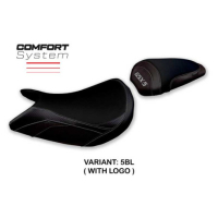 HOUSSE DE SELLE COMPATIBLE SUZUKI GSX S 1000 (21-22) MODÈLE LINDI CONFORT, BLEU, - Logo : AVEC LOGO, Couleur : BLANC, Type : STANDARD