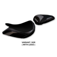 HOUSSE DE SELLE COMPATIBLE SUZUKI GSX S 1000 (21-22) MODÈLE LINDI CONFORT, BLEU, - Logo : AVEC LOGO, Couleur : BLANC, Type : STANDARD
