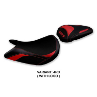HOUSSE DE SELLE COMPATIBLE SUZUKI GSX S 1000 (21-22) MODÈLE LINDI CONFORT, BLEU, - Logo : AVEC LOGO, Couleur : BLANC, Type : STANDARD