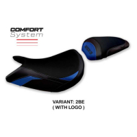HOUSSE DE SELLE COMPATIBLE SUZUKI GSX S 1000 (21-22) MODÈLE LINDI CONFORT, BLEU, - Couleur : NOIR, Logo : AVEC LOGO, Type : ULTRAGRIP