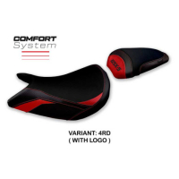 HOUSSE DE SELLE COMPATIBLE SUZUKI GSX S 1000 (21-22) MODÈLE LINDI CONFORT, BLEU, - Logo : AVEC LOGO, Couleur : NOIR, Type : ULTRAGRIP