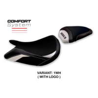 HOUSSE DE SELLE COMPATIBLE SUZUKI GSX S 1000 (21-22) MODÈLE LINDI CONFORT, BLEU, - Logo : AVEC LOGO, Couleur : NOIR, Type : ULTRAGRIP