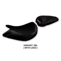 HOUSSE DE SELLE COMPATIBLE SUZUKI GSX S 1000 (21-22) MODÈLE LINDI CONFORT, BLEU, - Logo : AVEC LOGO, Couleur : NOIR, Type : ULTRAGRIP