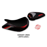 HOUSSE DE SELLE COMPATIBLE SUZUKI GSX S 1000 (21-22) MODÈLE LINDI SPECIAL COLOR - Logo : AVEC LOGO, Couleur : BLANC BLEU, Type : ULTRAGRIP