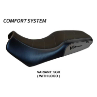 HOUSSE DE SELLE COMPATIBLE SUZUKI V-STROM 1000 DL (02-08) MODÈLE MELITO - Type : STANDARD, Logo : AVEC LOGO, Couleur : ARGENT