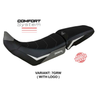 HOUSSE DE SELLE COMPATIBLE TRIUMPH TIGER 900 (20-22) MODÈLE DOVER - Couleur : BLANC, Type : STANDARD, Logo : AVEC LOGO