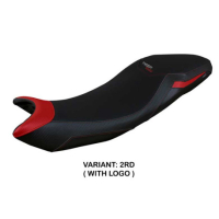 HOUSSE DE SELLE COMPATIBLE TRIUMPH TIGER 660 (21-22) MODÈLE DERRY - Couleur : ROUGE, Type : STANDARD, Logo : AVEC LOGO