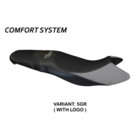 HOUSSE DE SELLE COMPATIBLE TRIUMPH STREET TRIPLE (07-12) MODÈLE MORRIS 1 - Logo : AVEC LOGO, Couleur : NOIR, Type : STANDARD