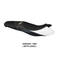 HOUSSE DE SELLE COMPATIBLE TRIUMPH STREET TRIPLE (07-12) MODÈLE MORRIS 1 - Logo : AVEC LOGO, Couleur : ROUGE BLANC, Type : STANDARD