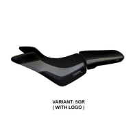 HOUSSE DE SELLE COMPATIBLE TRIUMPH TIGER 800/800 XC (10-20) MODÈLE PADOVA - Type : STANDARD, Logo : AVEC LOGO, Couleur : GRIS GRIS